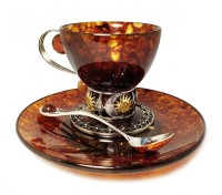 Чайная чашка из янтаря СКАЗКА 048.Br.31004L