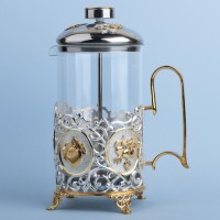 Френч-пресс ЧАЙ 600 мл. (серебрение, золочение) 061.L1303/4G Френч-пресс ЧАЙ 600 мл. (серебрение, золочение) 061.L1303/4G
