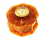 Шкатулка-часы из янтаря ВРЕМЯ 048. Br-008-gr