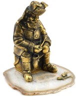 Статуэтка из бронзы РЫБАК НА ЛЬДИНЕ на подставке из агата 037rk.1350926/1