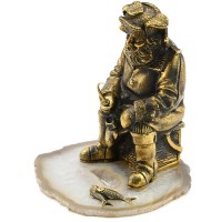 Статуэтка из бронзы РЫБАК НА ЛЬДИНЕ на подставке из агата 037rk.1350926/1