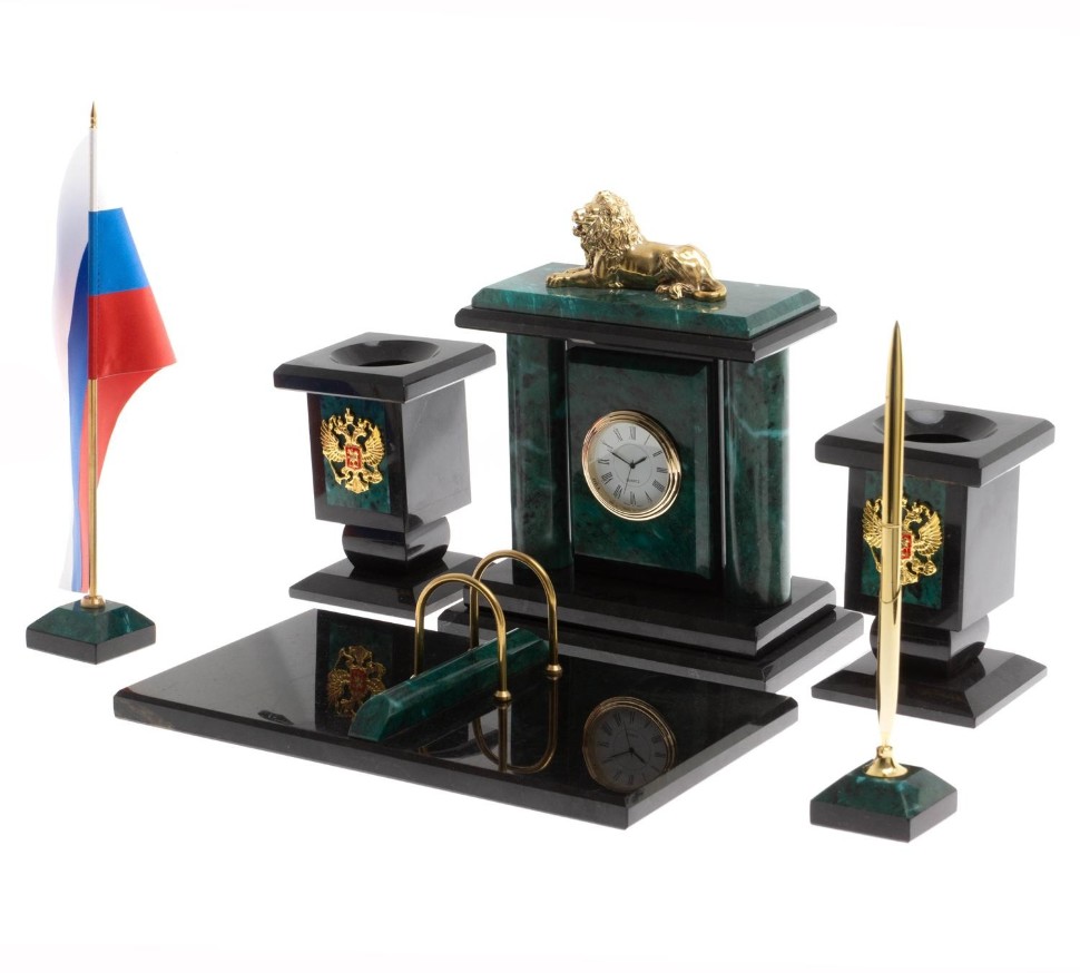 Настольный письменный набор из змеевика ЛЕВ 072129933