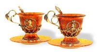 Чашка чайная из янтаря ЕКАТЕРИНА Br-1003