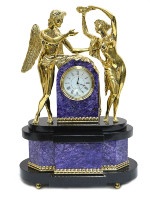 Часы каминные из чароита АМУР И ПСИХЕЯ AZR-3740255ct