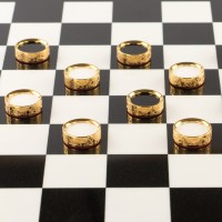 Шахматы и шашки подарочные из лазурита ЦАРСКИЕ AZY-121085