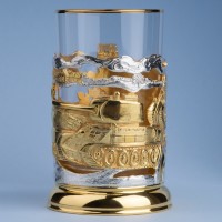 Подстаканник ТАНКИ (золочение, серебрение) 061.L1093G Подстаканник ТАНКИ (золочение, серебрение) 061.L1093G