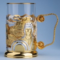 Подстаканник ТАНКИ (золочение, серебрение) 061.L1093G Подстаканник ТАНКИ (золочение, серебрение) 061.L1093G