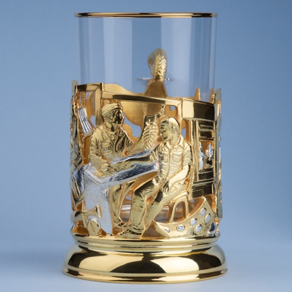 Подстаканник ЛЮДИ В БЕЛЫХ ХАЛАТАХ (золочение, серебрение) 061.L1050/3G Подстаканник ЛЮДИ В БЕЛЫХ ХАЛАТАХ (золочение, серебрение) 061.L1050/3G