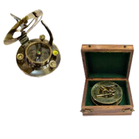 Морской компас в деревянном футляре NA-1663-B
