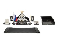 Письменный набор из мрамора с бюваром и лотком ГЕРБ А4 072126891