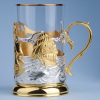 Подстаканник ПАРУСНИК (золочение, серебрение) 061.L1068/3G Подстаканник ПАРУСНИК (золочение, серебрение) 061.L1068/3G