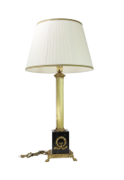 Лампа настольная, интерьерная, бронзовая с тканевым абажуром OB-213-AG