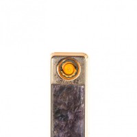 Зажигалка электронная с зарядкой USB из чароита AZY-122449