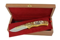 Складной подарочный нож ТРИ БОГАТЫРЯ AZS02965 