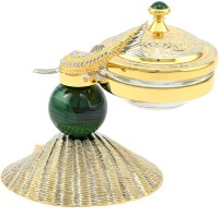 Икорница подарочная с малахитом РАКУШКА 037rk0317