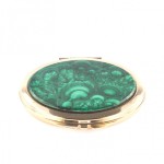 Зеркальце карманное из малахита круглое AZY-121269