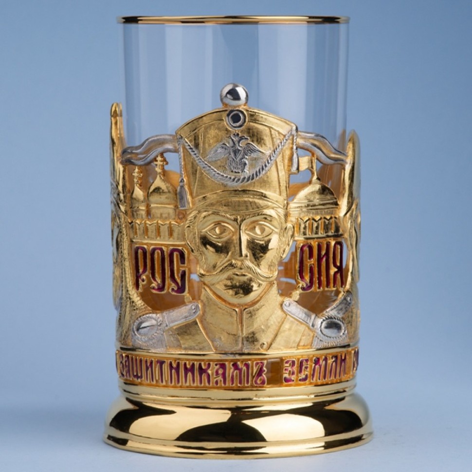 Подстаканник ЗАЩИТНИКИ ОТЕЧЕСТВА (золочение, серебрение) 061.L1024G Подстаканник ЗАЩИТНИКИ ОТЕЧЕСТВА (золочение, серебрение) 061.L1024G