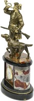 Часы каминные из яшмы ОХОТНИК С СОБАКОЙ 037rk.3301234