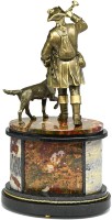 Часы каминные из яшмы ОХОТНИК С СОБАКОЙ 037rk.3301234