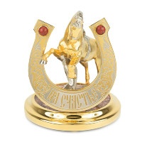 Сувенир ПОДКОВА НА СЧАСТЬЕ! на подставке из яшмы 0728149