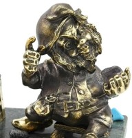 Статуэтка ГНОМ С СУНДУКОМ на подставке из змеевика 037rk.1350955
