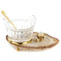 Икорница РАК на подставке из агата 072120521