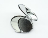 Зеркальце складное с лазуритом афганским, овальное, серебристое AZRK-3740710ai