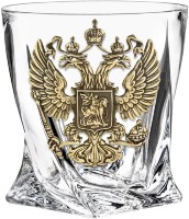 Набор из 2-х бокалов для виски БОЛЬШОЙ ГЕРБ РОССИИ в подарочной коробке GP-13000703