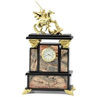 Часы каминные из яшмы ГЕОРГИЙ ПОБЕДОНОСЕЦ 037rk.3301212