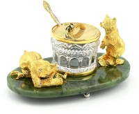 Медовница подарочная ИГРАЮЩИЕ МЕДВЕЖАТА на нефрите 037.rk0368