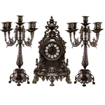 Часы каминные БАРОККО и 2 канделябра на 5 свечей, антик AL-82-103-C/01-ANT