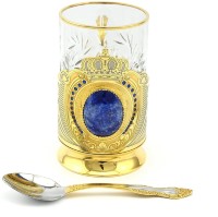 Подстаканник подарочный КОРОНА с лазуритовой вставкой 037rk3330437