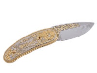 Складной нож подарочный РЫСЬ С ЗАЙЦЕМ AZS0292-16