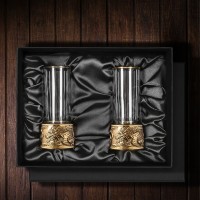Набор из 2-х стопок-патрон с латунным основанием ДРАКОН в подарочной коробке GP-13000461