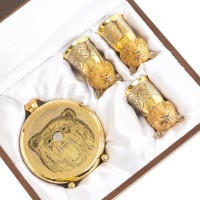 Подарочный набор МЕДВЕДЬ, фляжка и 3 стопки 072123679