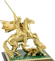 Часы каминные из малахита ГЕОРГИЙ ПОБЕДОНОСЕЦ 037rk.3200598
