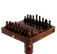 Стол шахматный КЛАССИЧЕСКИЙ КЛАССИЧЕСКИЙ с фигурами из обсидиана AZY-124914