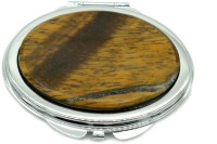 Карманное зеркальце с накладкой из тигрового глаз, овальное, серебристое AZRK-3400706ai