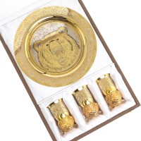 Подарочный набор МЕДВЕДЬ, тарелка и 3 рюмки-перевертыши 072123676