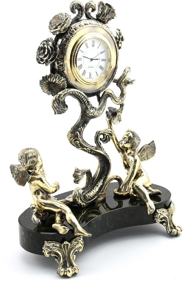 Часы каминные из камня и бронзы с канделябрами КОЛИБРИ 037RK1317557/1