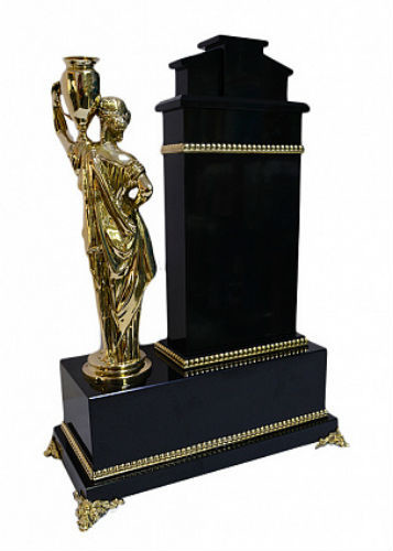 Часы каминные из яшмы ДЕВУШКА С КУВШИНОМ AZR-3301104st