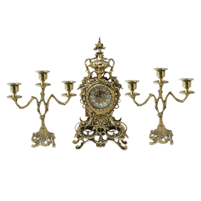 Часы каминные с канделябрами СЕКУЛО BP-2704738-D