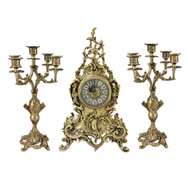 Часы каминные с канделябрами ЛУИ XV BP-2707628-D Часы каминные с канделябрами ЛУИ XV BP-2707628-D