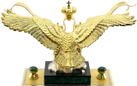 Настольный письменный набор из малахита ДВУГЛАВЫЙ ОРЁЛ 037rk3330281