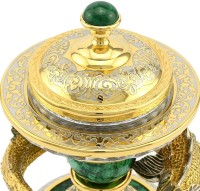 Икорница подарочная ОСЁТР с малахитом 037rk.0449