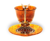 Кофейная чашка из янтаря ИМПЕРАТРИЦА AZ-8303-L