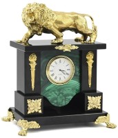 Часы каминные из бонзы и малахита ЛЕВ 037rk3200534 Часы каминные из бонзы и малахита ЛЕВ 037rk3200534