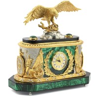 Часы каминные из малахита ОРЁЛ 0729797