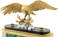 Часы каминные из малахита ОРЁЛ 0729797