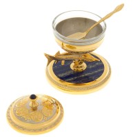 Икорница подарочная СТЕРЛЯДКА на лазурите с ложечкой 072130396 